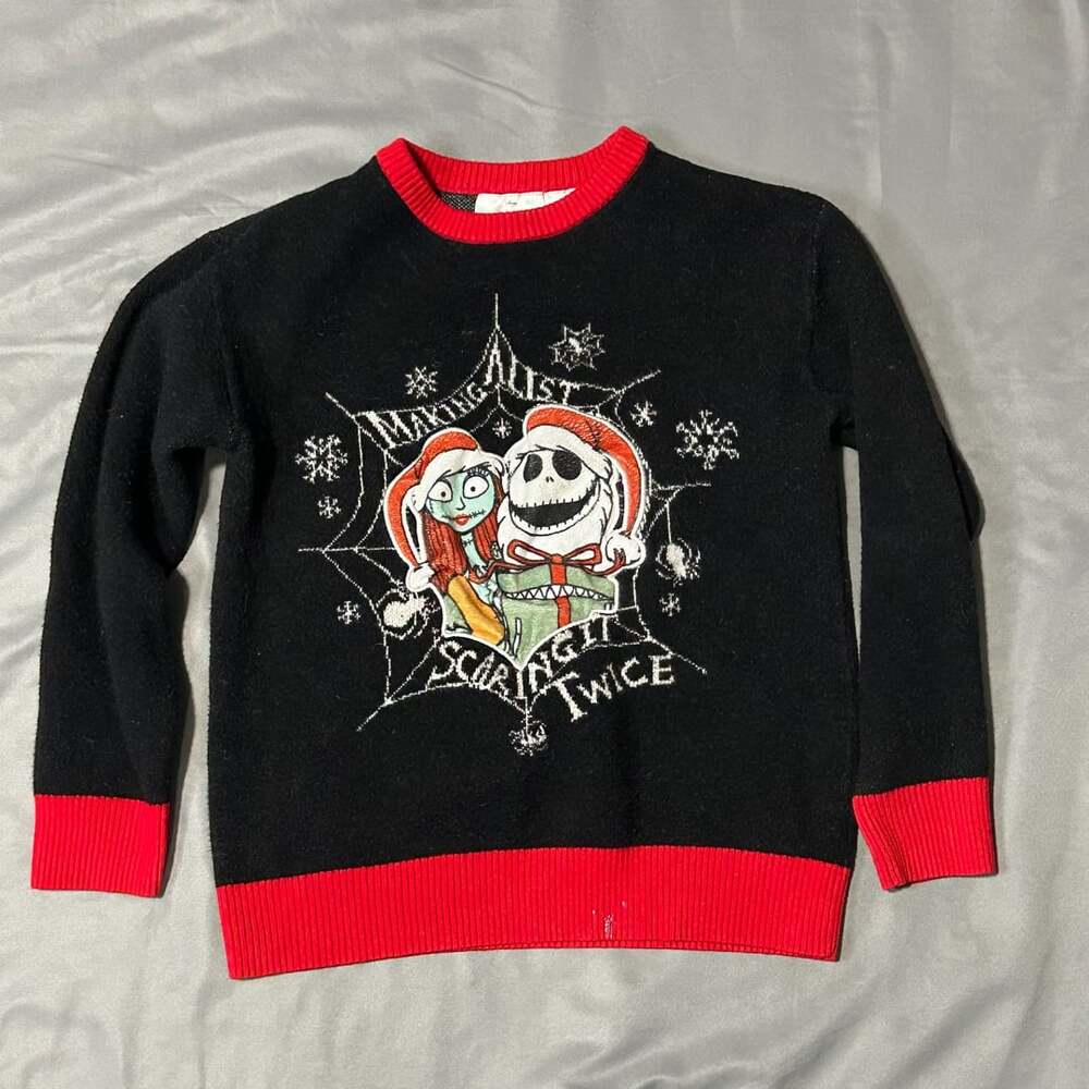 Disney The Nightmare Before Christmas Sweater Size M (10/12) Black Red